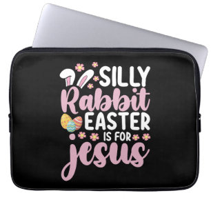 Housse Pour Ordinateur Portable Lapin bête Pâques est pour Jésus chrétien
