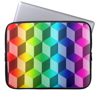 Housse Pour Ordinateur Portable Laptop Sleeve - Illusion of Rainbow Blocks