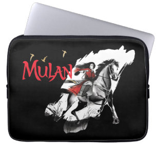 Housse Pour Ordinateur Portable L'Aquarelle de Mulan Riding Black Wind