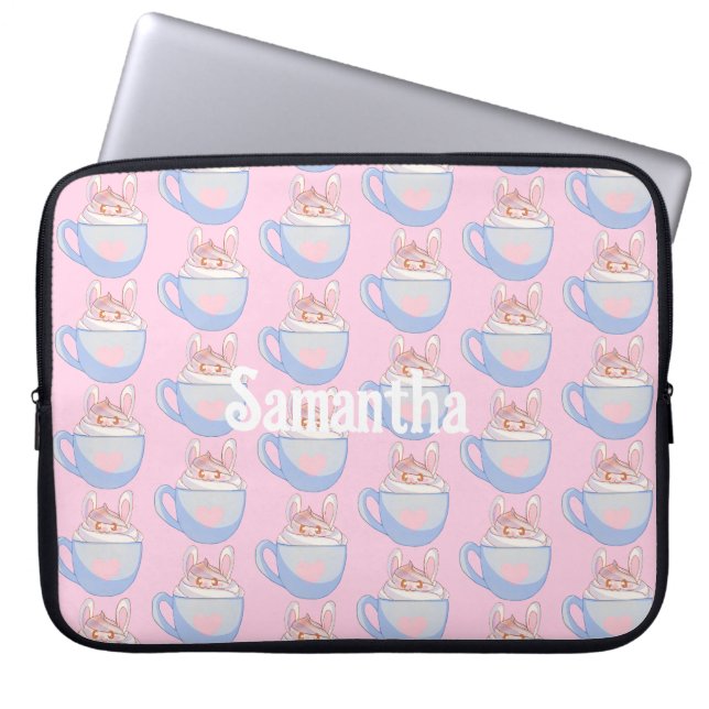 Housse Pour Ordinateur Portable Latte de lapin avec cannelle (Devant)
