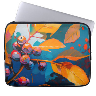 Housse Pour Ordinateur Portable L'automne laisse de l'huile peinte. feuillage d'au