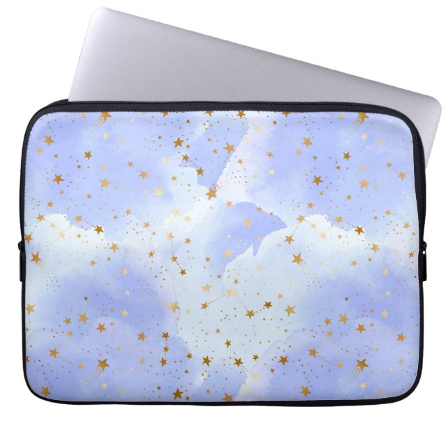 Housse Pour Ordinateur Portable Lavendar Golden Star Motif (Devant)