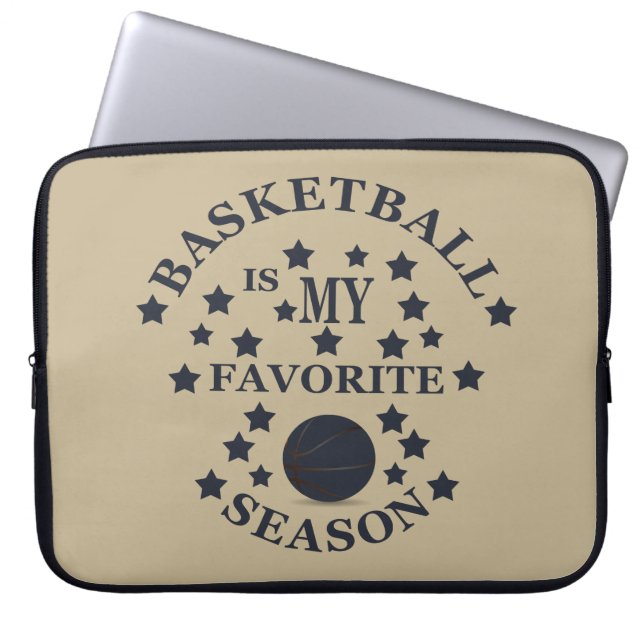 Housse Pour Ordinateur Portable Le basket-ball est ma saison préférée avec la ball (Devant)