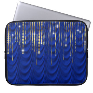Housse Pour Ordinateur Portable Le bleu royal avec de l'or drapent le luxe