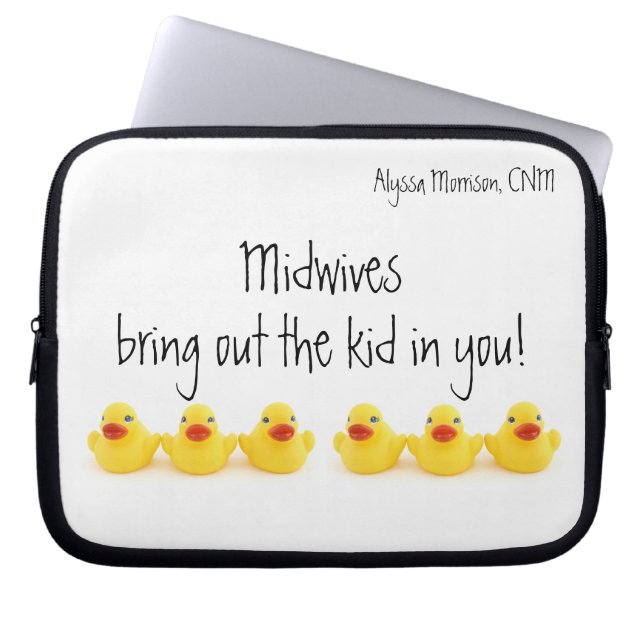 Housse Pour Ordinateur Portable Le caoutchouc de sages-femmes penche le nom (Devant)