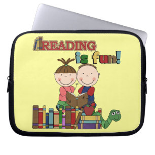 Housse Pour Ordinateur Portable Le chiffre lecture de bâton d'enfants est amusemen