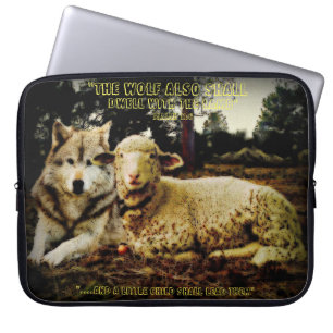 Housse Pour Ordinateur Portable "Le loup demeurera avec l'agneau" fixant