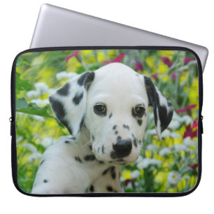 Housse Pour Ordinateur Portable Le noir mignon a repéré la photo dalmatienne de