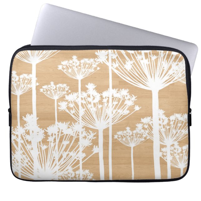 Housse Pour Ordinateur Portable Le souhait en bois d'arrière - plan fleurit le (Devant)