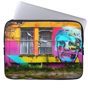 Housse Pour Ordinateur Portable Le visage de l'homme Abstrait abandonné Bâtir des