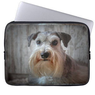 Housse Pour Ordinateur Portable Le visage de Schnauzer Dog