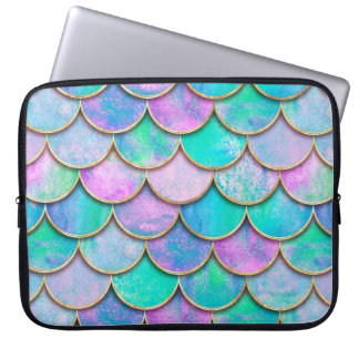 Housse Pour Ordinateur Portable L'échelle de poisson de sirène vague motif japonai