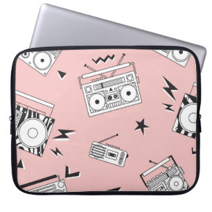 Housse Pour Ordinateur Portable Lecteurs à cassette vintage : motif rétro.