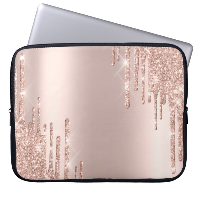 Housse Pour Ordinateur Portable Lecteurs de Parties scintillant moderne Rose Gold (Devant)