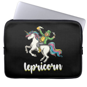 Housse Pour Ordinateur Portable Lepricorne Leprechaun Licorne Fête de la Saint-Pat