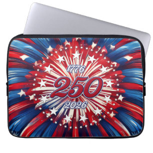 Housse Pour Ordinateur Portable Les 250 ans d'Amérique 1776-2026 Feux d'artifice R