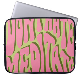Housse Pour Ordinateur Portable les années 70 Retro : 'Meditate' Motivational Post