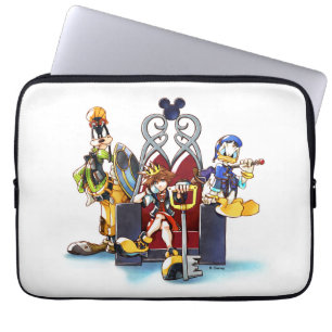 Housse Pour Ordinateur Portable Les Coeurs du Royaume Trône, Donald et Goofy on