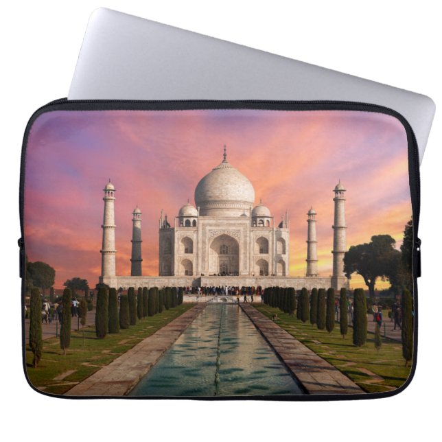 Housse Pour Ordinateur Portable Les monuments | Vue colorée du Taj Mahal (Devant)