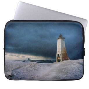 Housse Pour Ordinateur Portable Les phares   Frankfort Lighthouse Lake Michigan