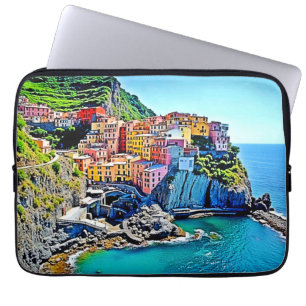 Housse Pour Ordinateur Portable Les rêves de la falaise : les couleurs de Manarola