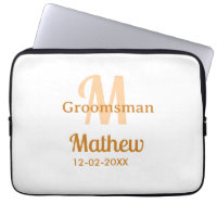 Lettre de nom de garçon d'honneur orange pastel ma