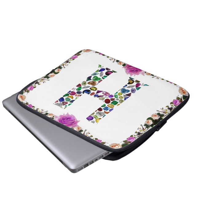 Housse Pour Ordinateur Portable Lettre H Monogramme (Devant bas)