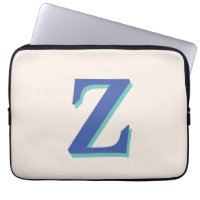 LETTRE INITIALE MOYENNE Bleue 3D Tendance | Couleu