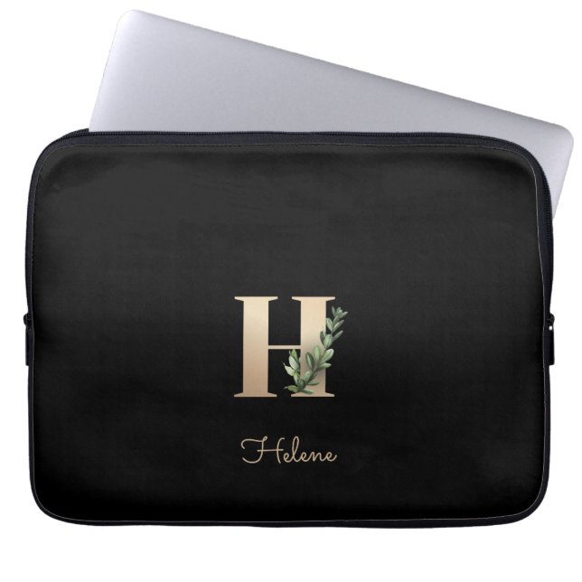 Housse Pour Ordinateur Portable LETTRE MONOGRAPHIQUE BOtanique Élégante HÉROS (Devant)