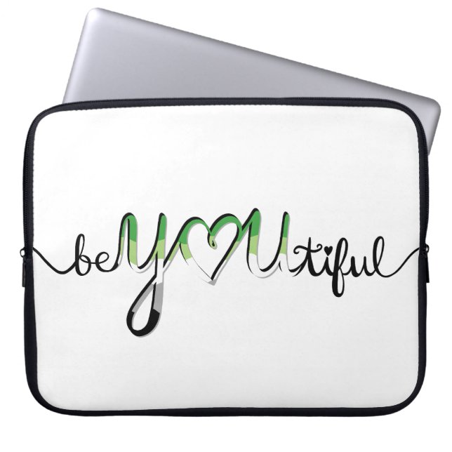 Housse Pour Ordinateur Portable Lettres Aro Fierté Aromantique (Devant)