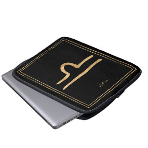 Housse Pour Ordinateur Portable Libra martelé or astrologie anniversaire zodiac ét