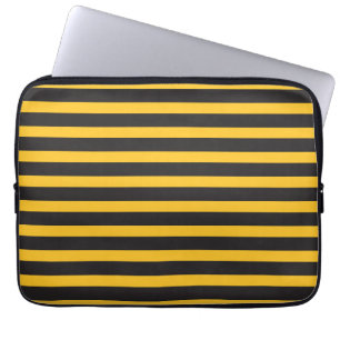 Housse Pour Ordinateur Portable Lignes géométriques horizontales jaunes noires Abe