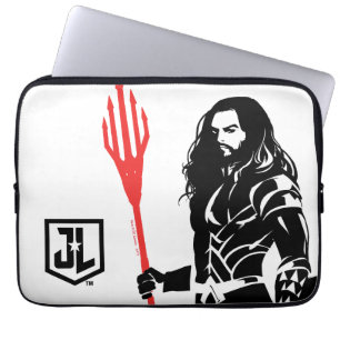 Housse Pour Ordinateur Portable Ligue de Justice Aquaman Pose Noir Pop Art