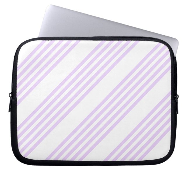 Housse Pour Ordinateur Portable Lilac violet et blanc cinq bandes motif (Devant)