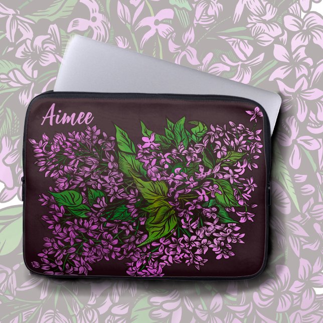 Housse Pour Ordinateur Portable Lilacs Floral (Créateur téléchargé)