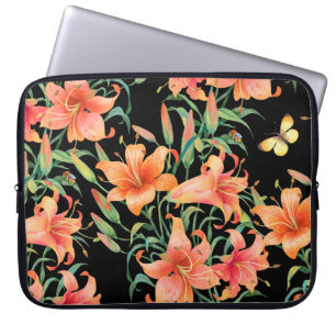Housse Pour Ordinateur Portable Lilie un motif arrière - plan sans faille.