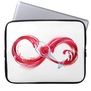 Housse Pour Ordinateur Portable L'infini avec du vin rouge