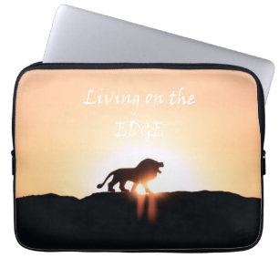 Housse Pour Ordinateur Portable Lion au coucher du soleil Vivre à la lisière