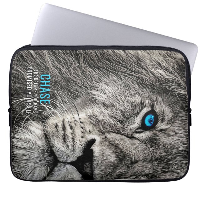 Housse Pour Ordinateur Portable Lion Chase tes rêves (Devant)