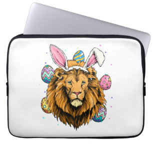 Housse Pour Ordinateur Portable Lion de Pâques Bunny Lion de Pâques
