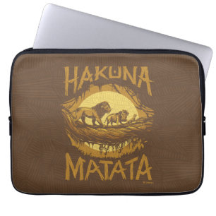 Housse Pour Ordinateur Portable Lion King Design de coupe de bois "Hakuna Matata