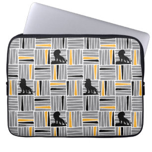 Housse Pour Ordinateur Portable Lion King   Simba Gray & Gold Hatched Motif