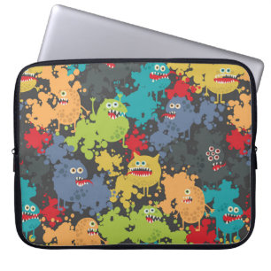 Housse Pour Ordinateur Portable Little cute funny monsters