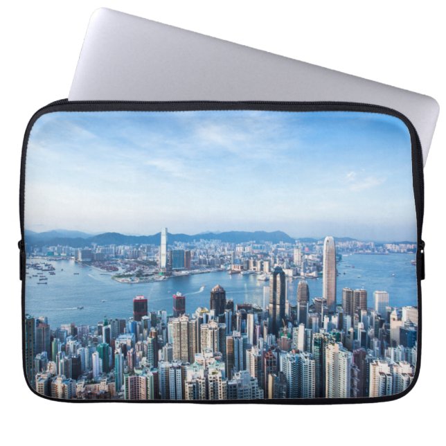 Housse Pour Ordinateur Portable Littoral | Tsim Sha Tsu, île de Hong Kong, Asie (Devant)