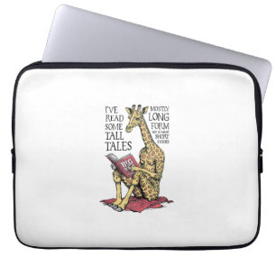 Housse Pour Ordinateur Portable Livre amusant Giraffe Longue Forme Lire Contes lon