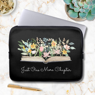 Housse Pour Ordinateur Portable Livre de fleur de watercolor de citation personnal