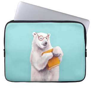 Housse Pour Ordinateur Portable Livre d'ours polaire Lover Nerdy