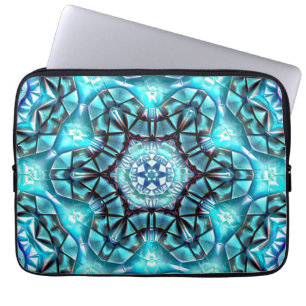 Housse Pour Ordinateur Portable Locket en bleu majestueux brossé avec fil brûlé
