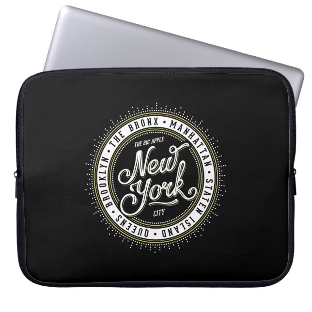 Housse Pour Ordinateur Portable Logo Cool noir et blanc New York City (Devant)