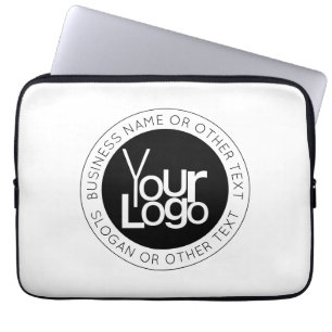 Housse Pour Ordinateur Portable Logo d'entreprise et texte moderne simple modifiab